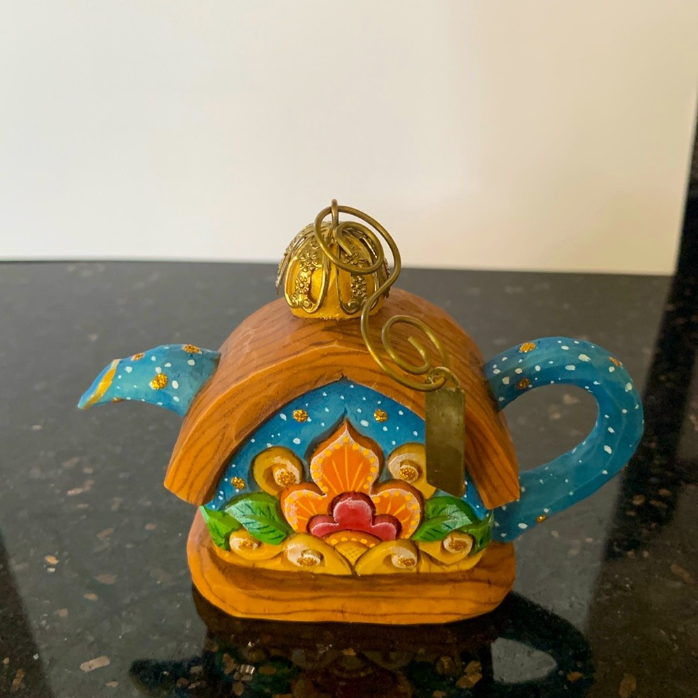 G.DeBrekht polymer mini teapot Christmas decoration